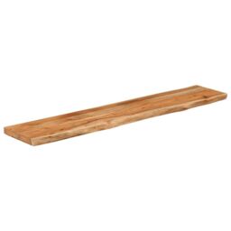 Berkfield Home Wall Shelf 120x20x3.8 cm Rectangular Solid Wood Acacia Live Edge in Brown - thumbnail 3