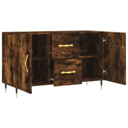 Berkfield Home Sideboard Smoked Oak 100x36x60 cm Engineered Wood in Brown - Size: 100 x 36 x 60 cm - thumbnail 5