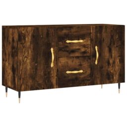 Berkfield Home Sideboard Smoked Oak 100x36x60 cm Engineered Wood in Brown - Size: 100 x 36 x 60 cm - thumbnail 2