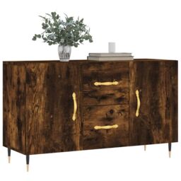 Berkfield Home Sideboard Smoked Oak 100x36x60 cm Engineered Wood in Brown - Size: 100 x 36 x 60 cm - thumbnail 3