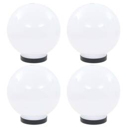 Berkfield Home LED Bowl Lamps 4 pcs Spherical 20 cm PMMA in White - thumbnail 1