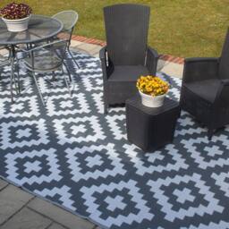 FLAVORA 270 cmx 360 cm outdoor Rug for Patio in Grey - Size: 100 cm diameter - thumbnail 6