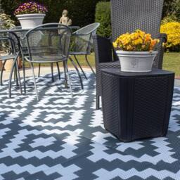 FLAVORA 270 cmx 360 cm outdoor Rug for Patio in Grey - Size: 100 cm diameter - thumbnail 1