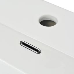 Berkfield Home Elegant Basin with Faucet Hole Ceramic White 60.5x42.5x14.5 cm - thumbnail 5