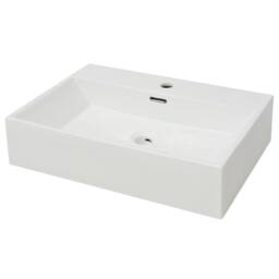 Berkfield Home Elegant Basin with Faucet Hole Ceramic White 60.5x42.5x14.5 cm - thumbnail 3