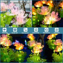 Garwarm Solar Garden Lights, Flowers Lights with Glowing Flowers & Stems - thumbnail 5