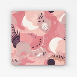 Warren Reed - Designer Abstract Pink White Canvas - Size: w10 inch x h10 inch - thumbnail 1