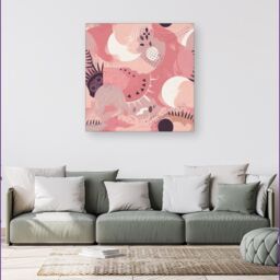 Warren Reed - Designer Abstract Pink White Canvas - Size: w10 inch x h10 inch - thumbnail 4