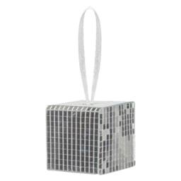VFM e-Store Christmas Gift Box Hanging Decoration 6cm x 6cm Silver X 1 - Size: 6 cm x 6 cm - thumbnail 1
