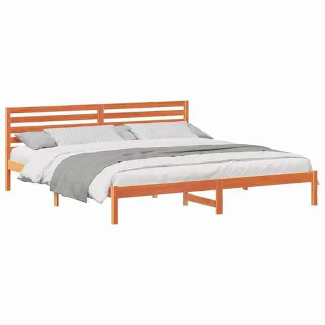 Berkfield Home Elegant with Headboard Wax brown 180 x 210 cm Solid pine wood - image 1