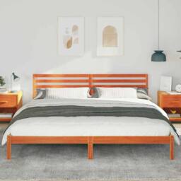 Berkfield Home Elegant with Headboard Wax brown 180 x 210 cm Solid pine wood - thumbnail 4