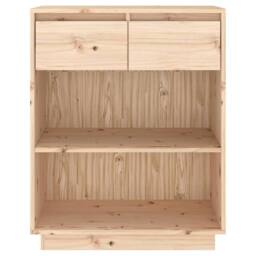 Berkfield Home Console Cabinet 60x34x75 cm Solid Wood Pine in Light Brown - Size: 60 x 34 x 75 cm - thumbnail 5