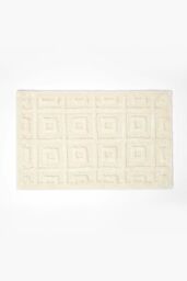 Homescapes 100% Cotton Tufted Tile Bath Mat in Beige - thumbnail 1