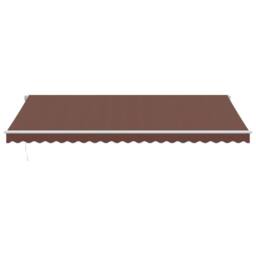 Berkfield Home Manual Retractable Awning with LED Brown 500x350 cm - thumbnail 4