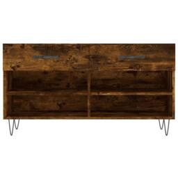Berkfield Home Shoe Bench Smoked Oak 102x35x55 cm Engineered Wood in Brown - Size: 102 x 35 x 55 cm - thumbnail 6