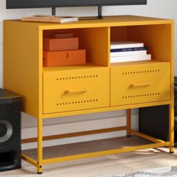 Berkfield Home TV Cabinet Mustard Yellow 68x39x60.5 cm Steel