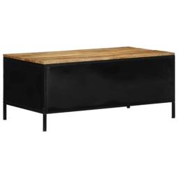 Berkfield Home Modern Coffee Table 90x50x40 cm Solid Wood Rough Mango in Brown - Size: 90 x 50 x 40 cm - thumbnail 7