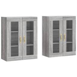 Berkfield Home Wall Mounted Cabinets 2 pcs Grey Sonoma Engineered Wood - thumbnail 1