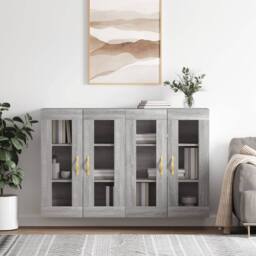 Berkfield Home Wall Mounted Cabinets 2 pcs Grey Sonoma Engineered Wood - thumbnail 2