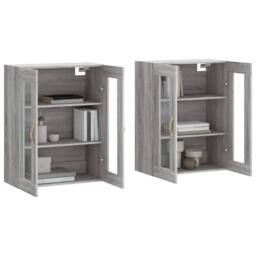 Berkfield Home Wall Mounted Cabinets 2 pcs Grey Sonoma Engineered Wood - thumbnail 3