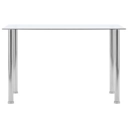 Berkfield Home Dining Table Transparent 120x60x75 cm Tempered Glass in Clear - Size: 120 x 60 x 75 cm - thumbnail 2