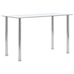 Berkfield Home Dining Table Transparent 120x60x75 cm Tempered Glass in Clear - Size: 120 x 60 x 75 cm - thumbnail 1