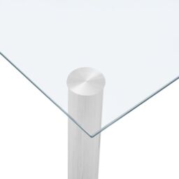 Berkfield Home Dining Table Transparent 120x60x75 cm Tempered Glass in Clear - Size: 120 x 60 x 75 cm - thumbnail 4