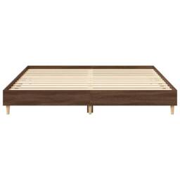Berkfield Home Bed Frame No Mattress Brown Oak 200x200 cm Engineered Wood - thumbnail 5