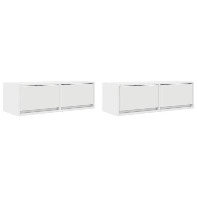 Berkfield Home TV Cabinets 2 pcs White 80x31x25.5 cm Engineered Wood - image 1