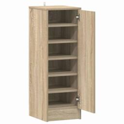Berkfield Home Shoe Cabinet Sonoma Oak 32x35x92 cm Engineered Wood in Brown - Size: 32 x 35 x 92 cm - thumbnail 4