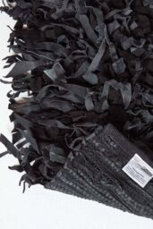 Homescapes Dallas Leather Shaggy Rug in Black - Size: 120 cm x 180 cm - thumbnail 6