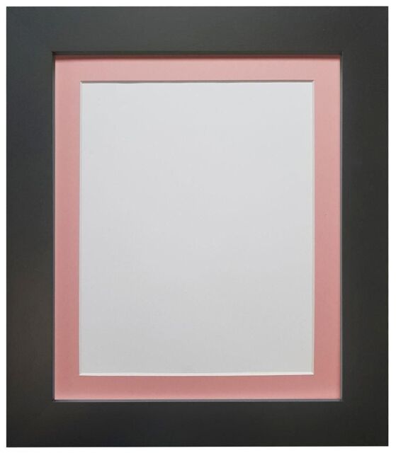 Frames & Mirrors 4U Metro Black Frame with Pink Mount for Image Size 18 x 12 - image 1