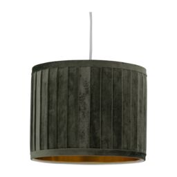 First Choice Lighting Sundance - Dark Green Velvet Pleated 30cm Lamp Shade with Gold Inner - thumbnail 5