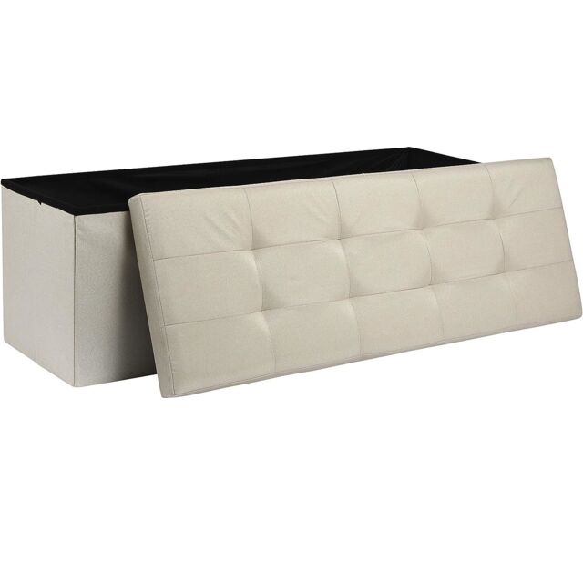 AKA Storage Ottoman Padded Foldable 110cm x 38 cm x 38 cm in Beige - Size: 110 cm x 35 cm - image 1