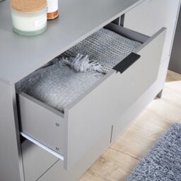 Home Source Chest 6 Drawers Bedroom Clothing Bedside Storage Organiser Wide in Grey - thumbnail 6