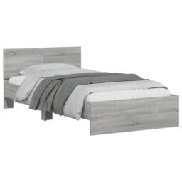 Berkfield Home Bed Frame without Mattress with Headboard Grey Sonoma 100x200 cm - thumbnail 4