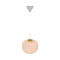 Nordlux Vintage Indoor Pendant Light White Glass E27 Ribbed - Mains Powered, IP20 - thumbnail 3