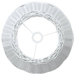Berkfield Home Ceiling Lamp Shade White √ò50x30 cm Wicker - Size: 50x30 cm - thumbnail 5