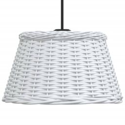 Berkfield Home Ceiling Lamp Shade White √ò50x30 cm Wicker - Size: 50x30 cm - thumbnail 4