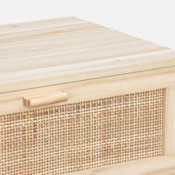 sweeek 6-drawer Chest With Cane & Wooden Effect in Beige - thumbnail 4