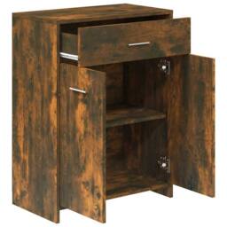Berkfield Home Classic Bathroom Cabinet Smoked Oak 60x33x80 cm Engineered Wood in Brown - Size: 60 x 33 x 80 cm - thumbnail 6