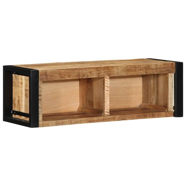 Berkfield Home TV Cabinet 80x30x25 cm Solid Rough Wood Mango in Brown - Size: 80 x 30 x 25 cm - image 1