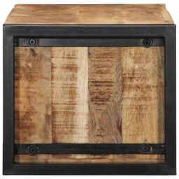 Berkfield Home TV Cabinet 80x30x25 cm Solid Rough Wood Mango in Brown - Size: 80 x 30 x 25 cm - thumbnail 3