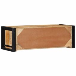 Berkfield Home TV Cabinet 80x30x25 cm Solid Rough Wood Mango in Brown - Size: 80 x 30 x 25 cm - thumbnail 4