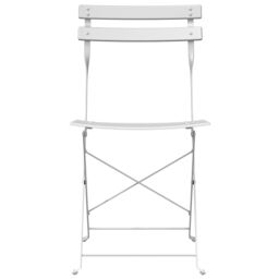 Berkfield Home Outdoor Chairs Cool White Metal Standard Foldable Patio Chairs - thumbnail 5
