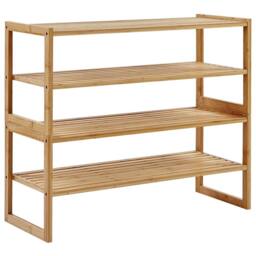 Wyld and Coco Bamboo 4-Tier Stackable Bathroom Shelf - Light Brown - thumbnail 2
