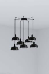Netlighting Tatawin Medium Cluster Pendant Ceiling Light Gloss Black 7x E27