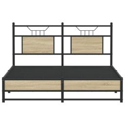 Berkfield Home Bed Frame without Mattress Sonoma Oak 150x200 cm King Size Engineered Wood in Brown - thumbnail 6