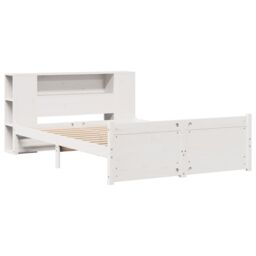 Berkfield Home Bookcase Bed without Mattress White 140x200cm Solid Wood Pine - Size: 140x200 cm - thumbnail 3