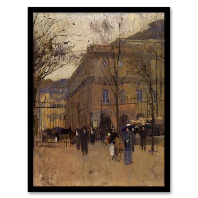 Artery8 Frank Edwin Scott Odeon Theatre Paris Street View Framed Art Print in Brown - Size: A4 - image 1